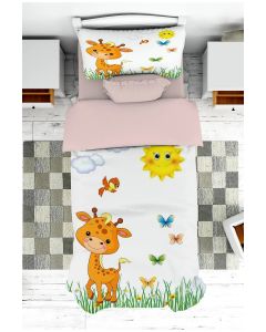 Posteljina za decu Set navlaka 140x200cm jastučnica 50x70cm - Žirafa - U-015