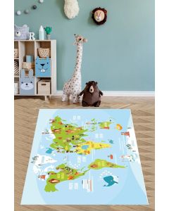 Tepih za dečiju sobu 120x180 cm - Mapa sveta - E-019