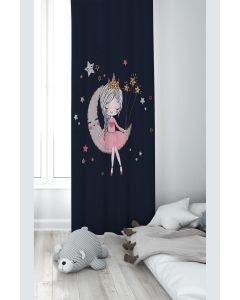Dekorativna zavesa Draper za dečiju sobu - Set 2 kom 70x240 cm - Devojčica na mesecu - P-231
