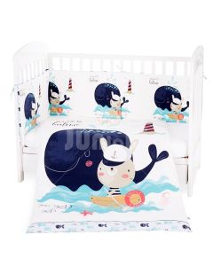 KikkaBoo posteljina sa ogradicom 6 pcs 70/140 Happy Sailor