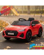 Audi RS6 - Licencirani auto na akumulator - Meke gume + kožno sedište - Crveni