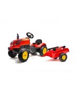 Falk X-Trac Traktor na pedale sa prikolicom Crveni