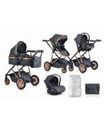 Cangaroo Kolica za bebe set 2u1 sa autosedištem i torbom Midas Black