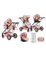 Cangaroo Kolica za bebe set 2u1 sa autosedištem i torbom Midas Pink
