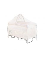 Kikka Boo Prenosivi krevetac za bebe Dolce Sonno Plus Beige Birdy 2 nivoa sa funkcijom klackanja KKB10082
