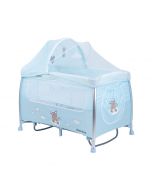 Kikka Boo Prenosivi krevetac za bebe Dreamy Bear Blue 2 nivoa sa funkcijom klackanja KKB60089