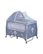 Kikka Boo Prenosivi krevetac za bebe Dreamy Bear Grey 2 nivoa sa funkcijom klackanja KKB60087