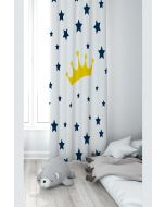 Zavesa za dečiju sobu - Kruna sa teget zvezdicama PRD273D
