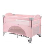 KikkaBoo Prenosivi krevetac II nivoa Milky Way sa spuštajućom stranicom Pink