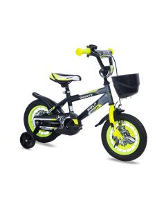 Bicikl dečiji GALAXY WOLF 12" crna/siva/neon žuta
