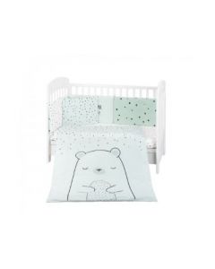 KikkaBoo posteljina sa ogradicom 6 pcs 60/120 Bear with Me mint