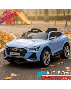 Audi E-Tron Sportback - Licencirani auto na akumulator - Meke gume + kožno sedište - Plavi