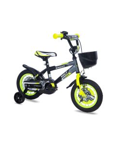 Bicikl dečiji WOLF 12" crna-siva-neon žuta