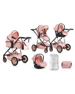 Cangaroo Kolica za bebe set 2u1 sa autosedištem i torbom Midas Pink