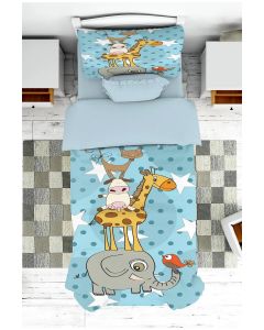 Posteljina za decu Set navlaka 140x200cm jastučnica 50x70cm - Životinje - U-006