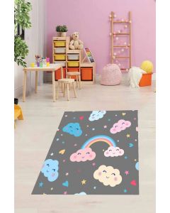 Tepih za dečiju sobu 120x180 cm - Oblaci i duga B-085