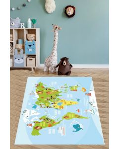 Tepih za dečiju sobu 120x180 cm - Mapa sveta - E-019