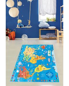 Tepih za dečiju sobu 120x180 cm - Mapa sveta - E-024