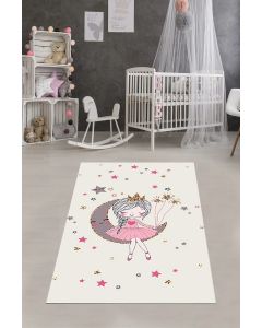 Tepih za dečiju sobu 120x180 cm - Devojčica na mesecu O-103