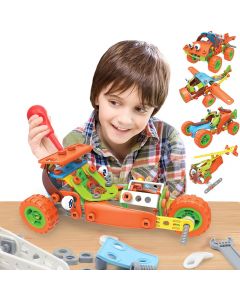 Hoogar Kids Igračka Building Blocks Set 5u1 Crvena vozila J-7752