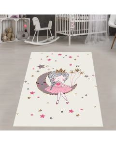 Tepih za dečiju sobu 120x180 cm - Devojčica na mesecu O-103