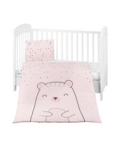 Kikka Boo Bebi posteljina navlake 3 pcs Bear with Me Pink KKB30145