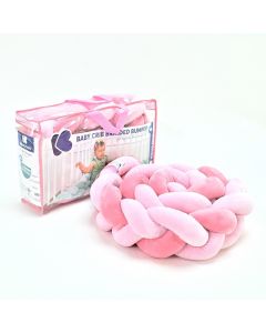 Kikka Boo Pletenica za krevetac za bebe trostruka 180 cm Pink KKB50138