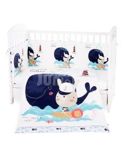 KikkaBoo posteljina sa ogradicom 6 pcs 70/140 Happy Sailor 