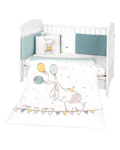 KikkaBoo posteljina sa ogradicom 6pcs 60x120 Elephant Time