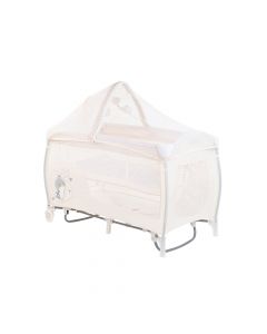 Kikka Boo Prenosivi krevetac za bebe Dolce Sonno Plus Beige Birdy 2 nivoa sa funkcijom klackanja KKB10082