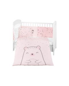 KikkaBoo posteljina sa ogradicom 6 pcs 60/120 Bear with Me pink