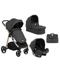 Kikka Boo Kolica Ugo 3in1 set sa autosedištem i tvrdom korpom Black