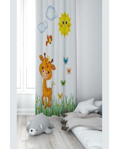 Zavesa za dečiju sobu - Žirafa i leptiri PRD129E