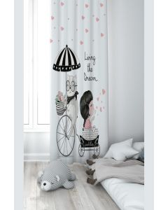 Zavesa za dečiju sobu - Maca sa kišobranom PRD178D