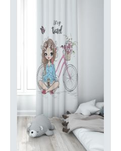 Zavesa za dečiju sobu – Devojčica i bicikl PRD233F