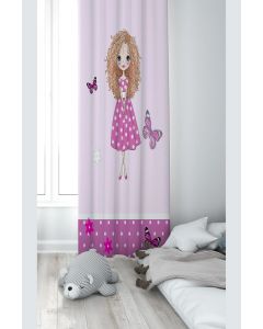 Zavesa za dečiju sobu – Devojčica sa leptirima PRD235C