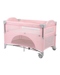 KikkaBoo Prenosivi krevetac II nivoa Milky Way sa spuštajućom stranicom Pink